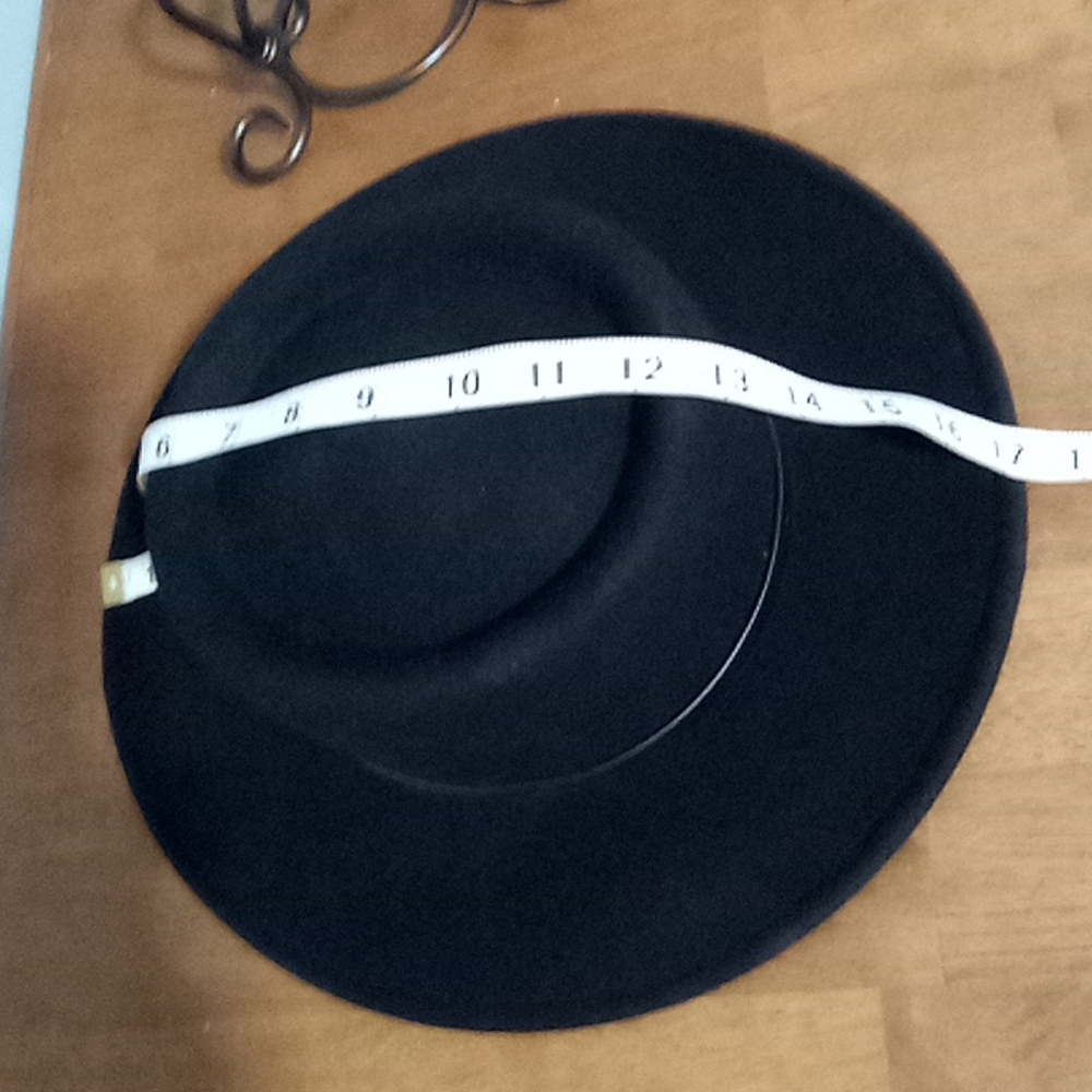 Wide Brim Wool Fedora With Metal Button Band Accent - Picture 11 of 16